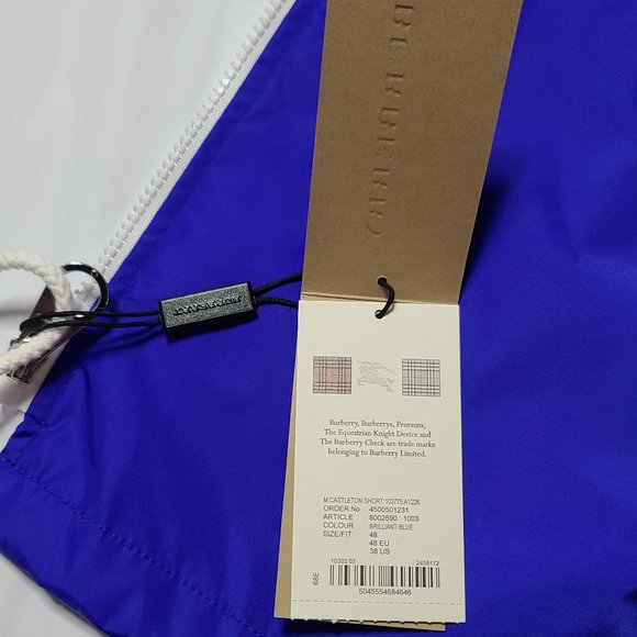 Burberry Blue Hooded Raincoat (Unisex) - Picture 7 of 7